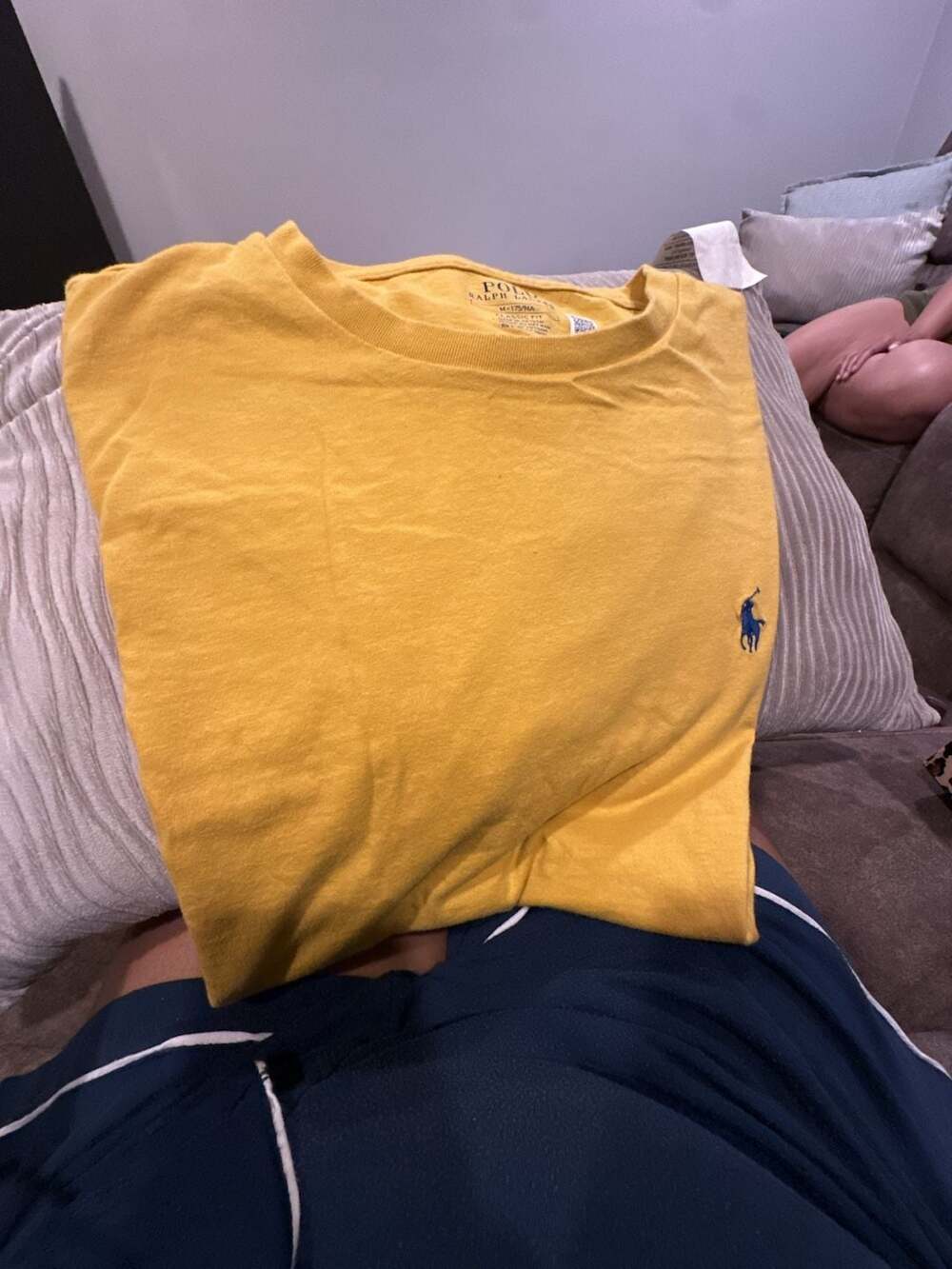 Polo Ralph Lauren Classic Fit Cotton Jersey Crew Neck T-Shirt in Yellow